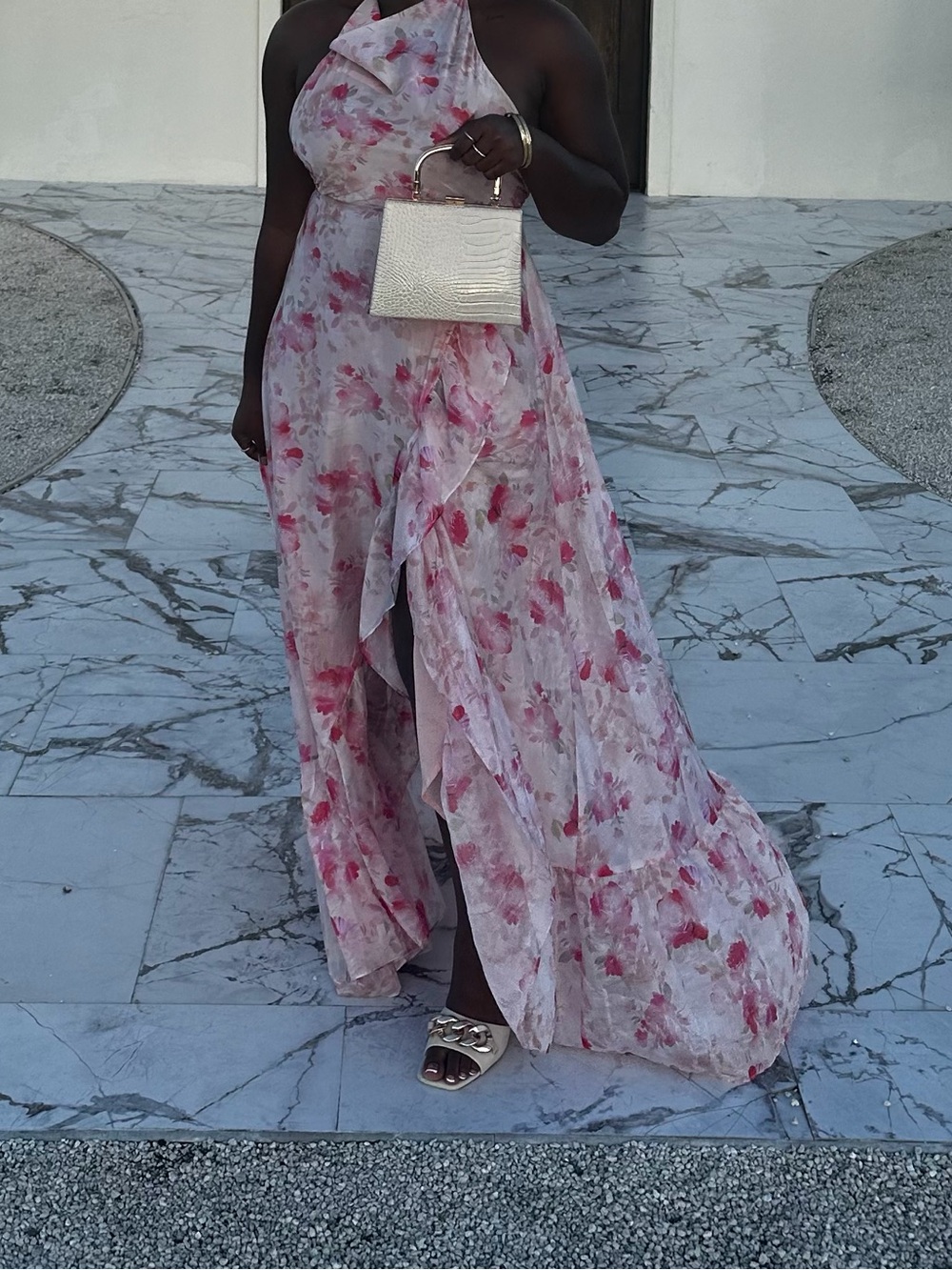 Hello Molly Pink Floral Maxi Skirt